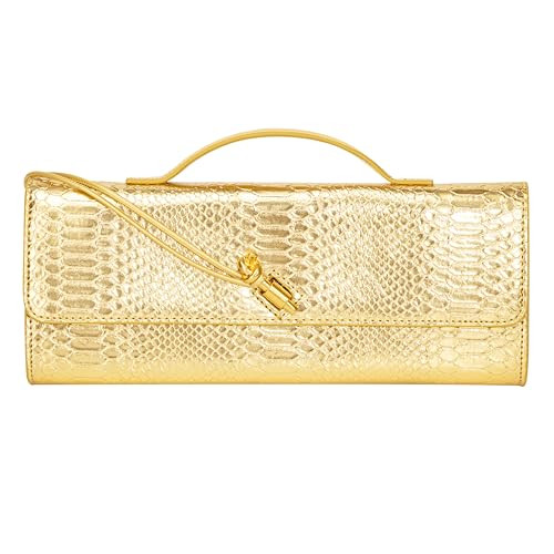 Elegant Evening Clutch Purse for Women – Structured Crocodile PU Leather Handbag for Wedding & ... | Amazon (US)