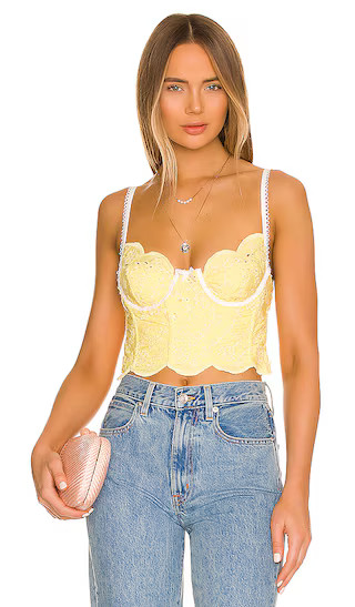 Natalia Corset Top in Yellow | Revolve Clothing (Global)