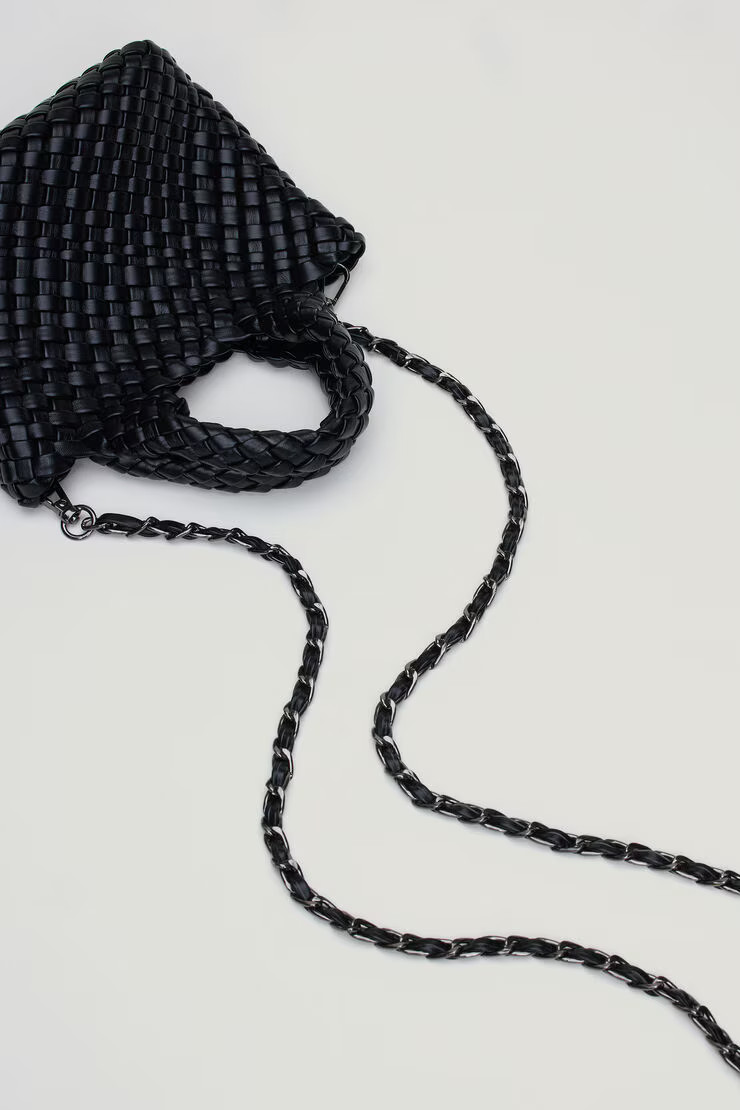 Mini Woven Faux Leather Tote | Dynamite Clothing