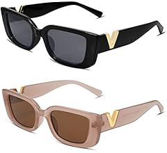 Allarallvr Rectangle Cat Eye Thin Sunglasses for Women 90s Retro Trendy Y2K Aesthetic Vintage Squ... | Amazon (US)