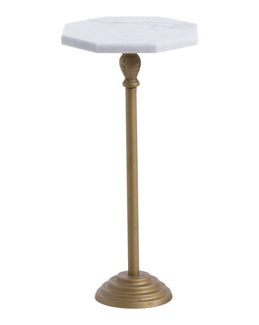 12x12x24 Fluted Marble Top Table | TJ Maxx