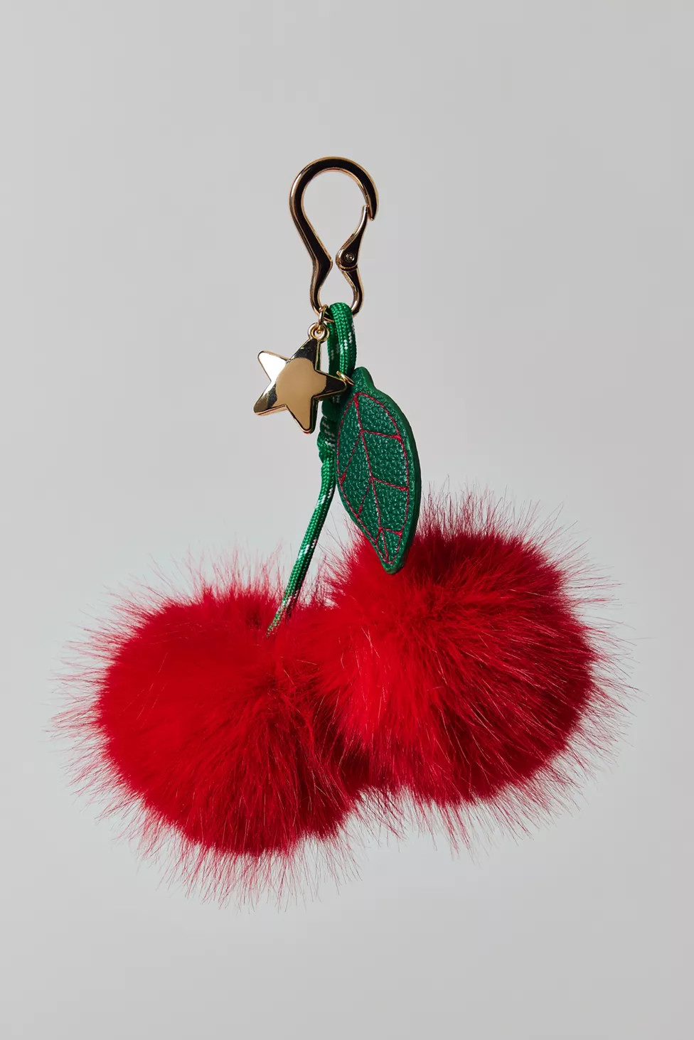 Fuzzy Cherry PomPom Keychain | Urban Outfitters (US and RoW)