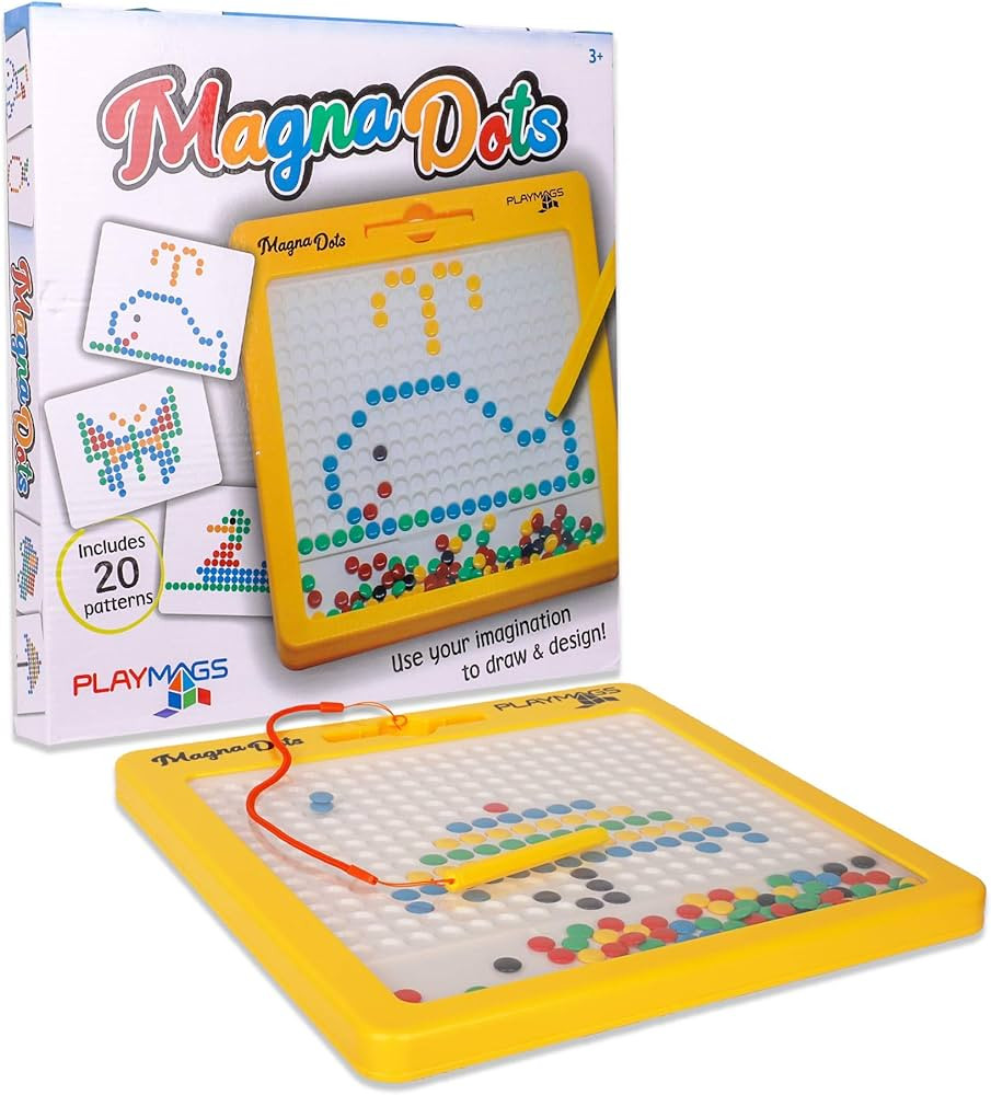 Playmags Large Magnetic Drawing Board for Kids - Magna Dots Doodle Board with Magnetic Pen - 12.5... | Amazon (US)