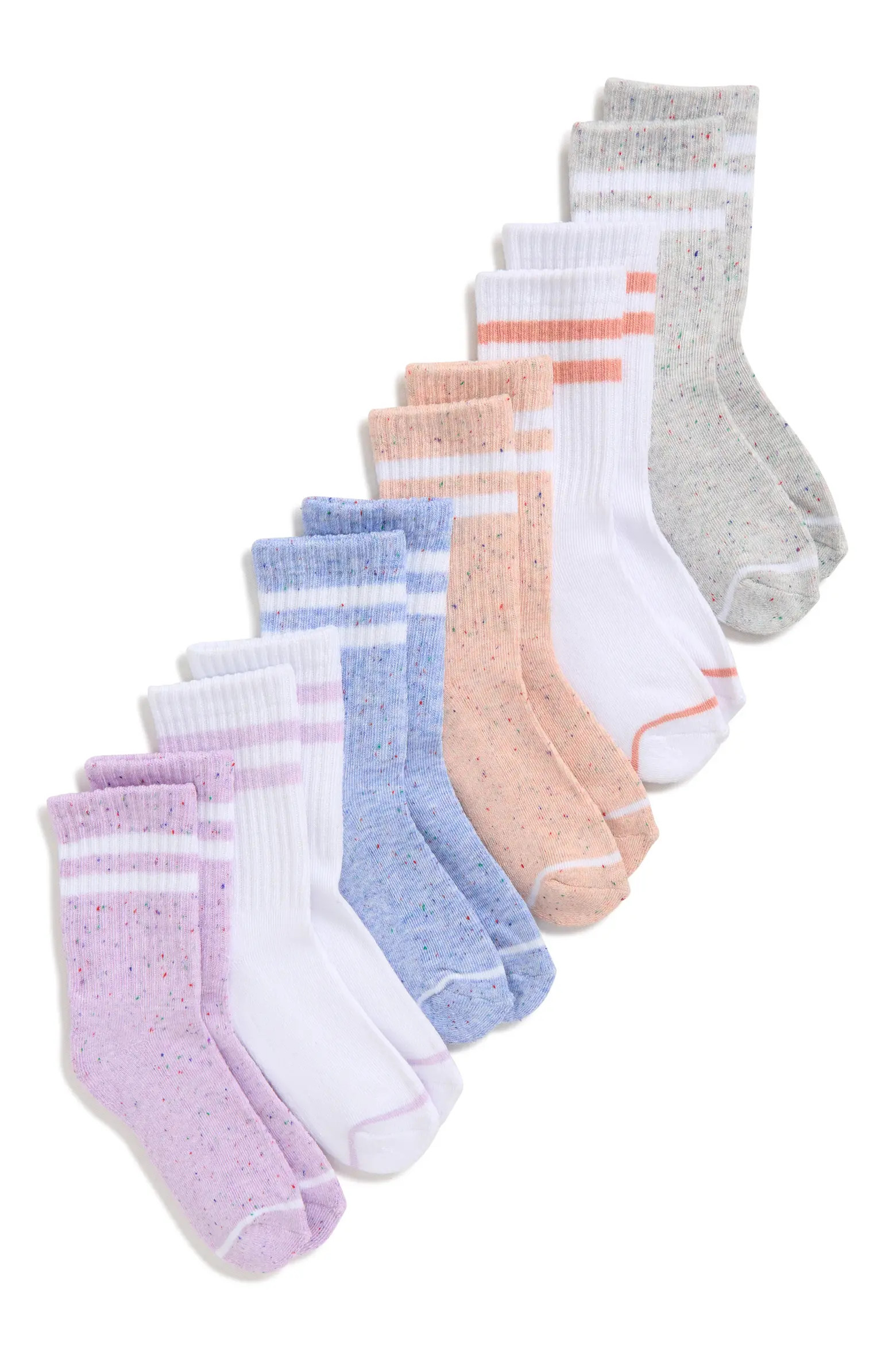 Kids' Assorted 6-Pack Cushioned Crew Socks (Women) | Nordstrom | Nordstrom