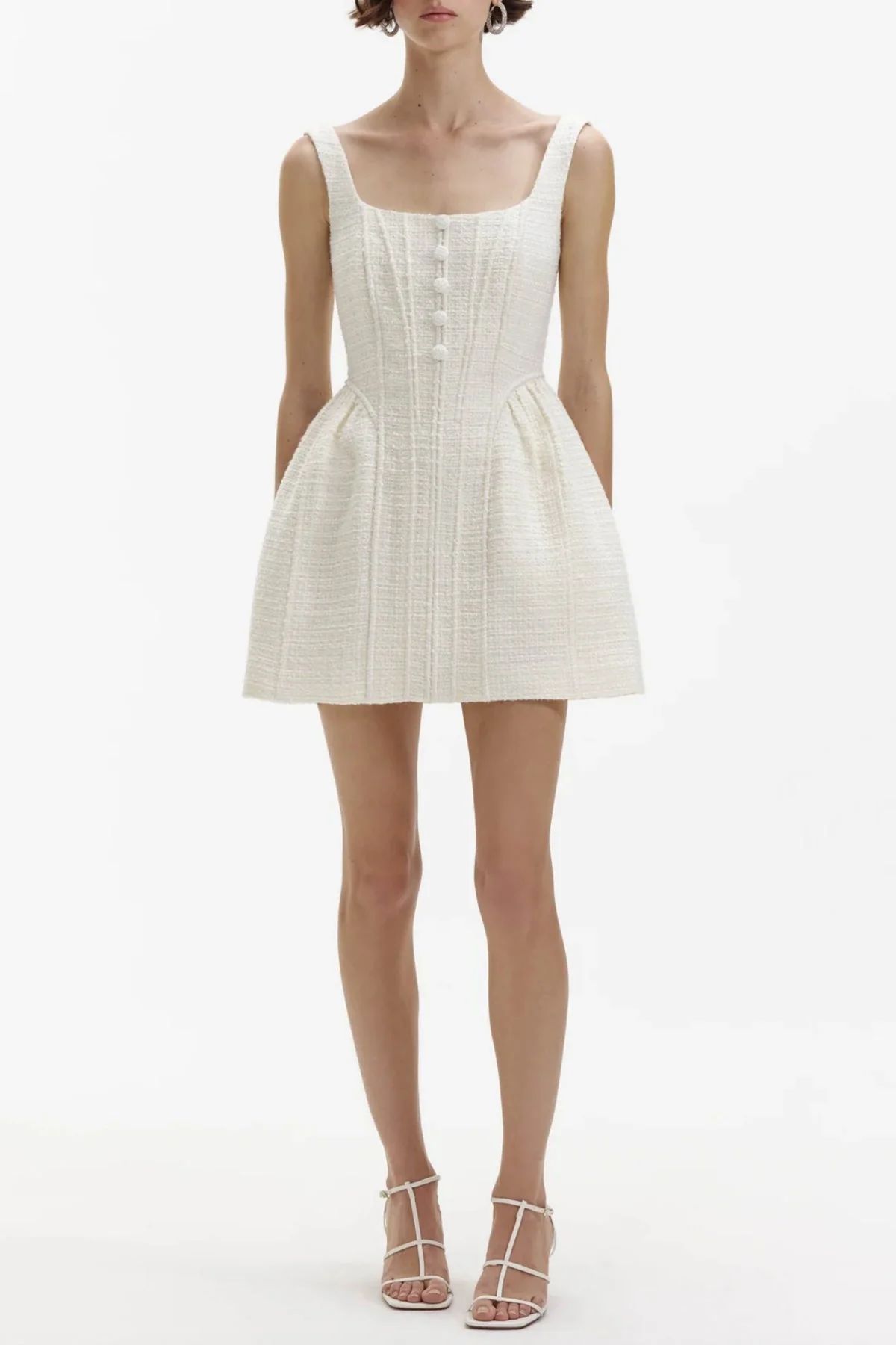 Cream Boucle Mini Dress | Shop Olivia