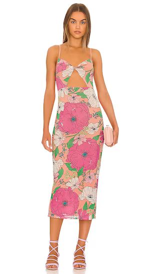Simona Mesh Midi Dress in Spring Blush Bouquet | Revolve Clothing (Global)