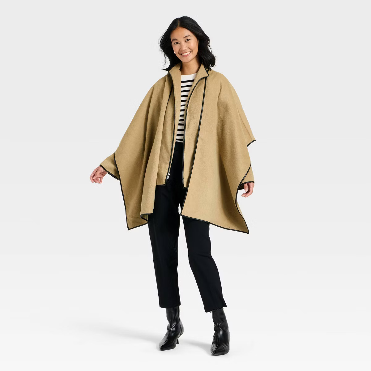Women's Faux Wool Scarf Coat - A New Day™ Light Brown | Target