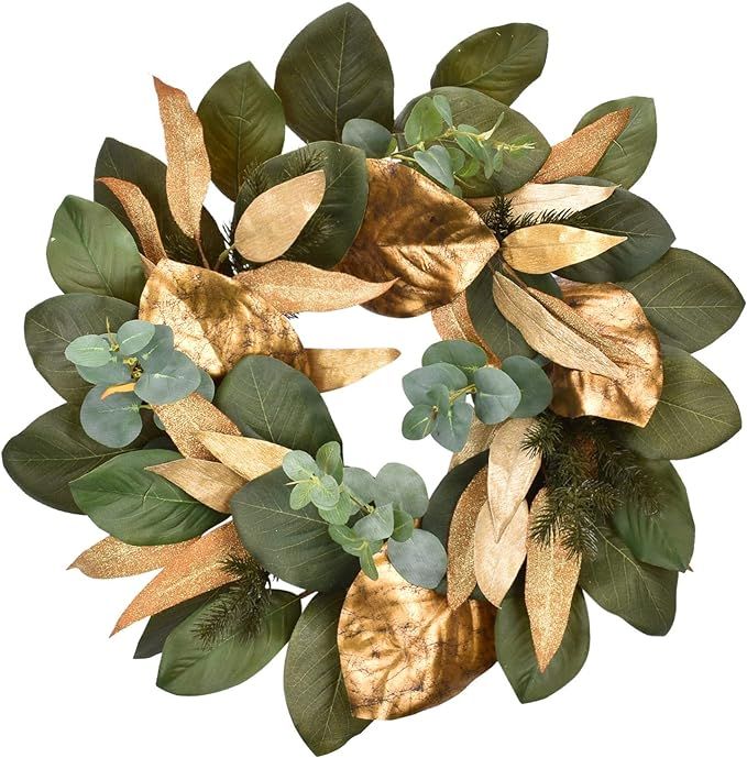 Cloris Art Christmas Wreath for Door, Eucalyptus & Magnolia Wreath 22 Inch Large Outdoor Christma... | Amazon (US)