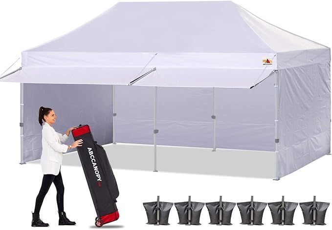 ABCCANOPY Ez Pop up Canopy Tent with Awning and Sidewalls 10x20 Market -Series, White | Amazon (US)