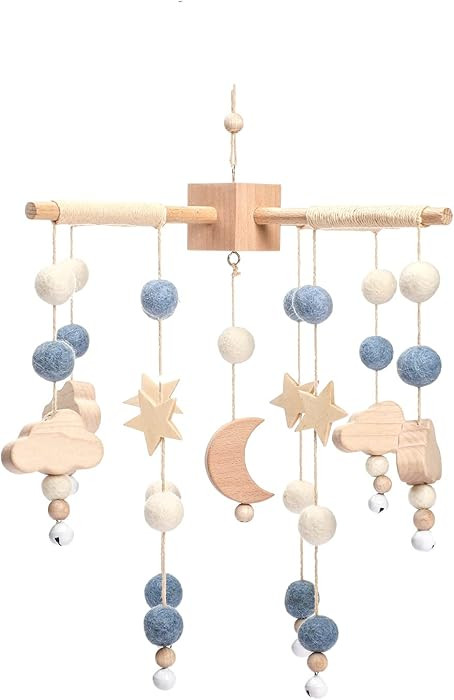 Baby Mobile for Crib | Baby Crib Nursery Mobile Star Moon for Baby Boys and Girls | Boho Nursery ... | Amazon (US)
