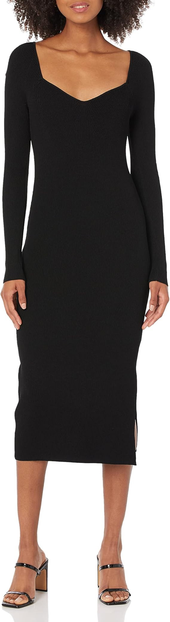 The Drop Women's Cameron Ribbed Sweetheart Neckline Midi Sweater Dress | Amazon (US)