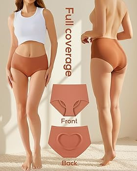 High Waisted Seamless Underwear for Women Full Coverage Hiphugger High Rise Silky No Show Briefs ... | Amazon (US)