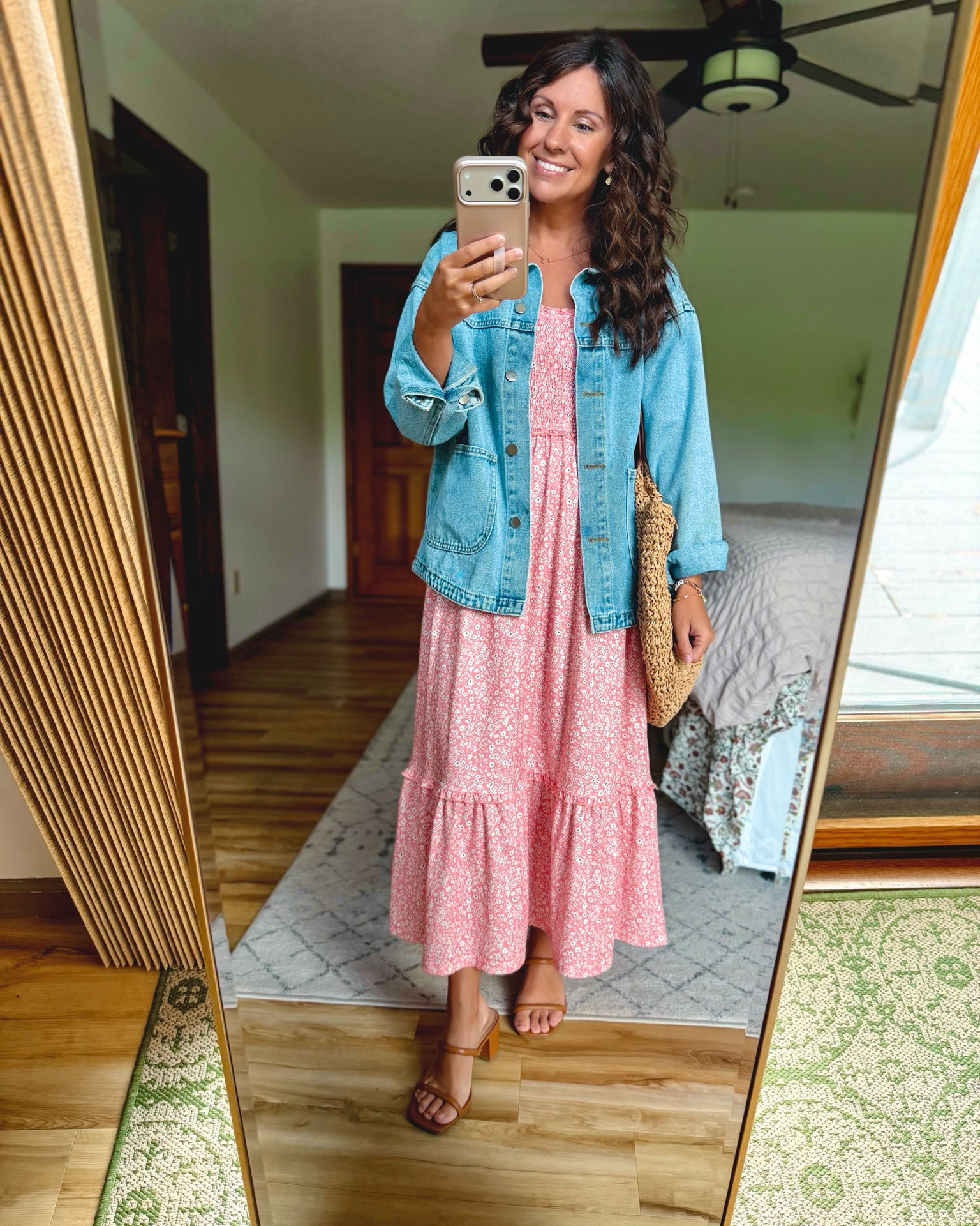 small in my dress and xs in my denim jacket. My heels are older so I linked similar💗🌸

#LTKSeasonal #LTKPetite #LTKootd