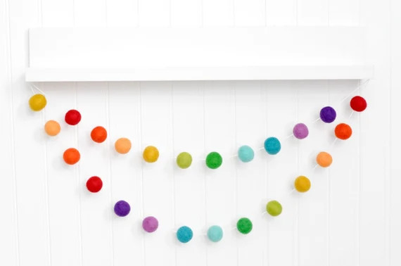 Rainbow Garland, Rainbow Birthday Decorations, Birthday Banner, Party Garland, Pom Pom Garland, F... | Etsy (CAD)