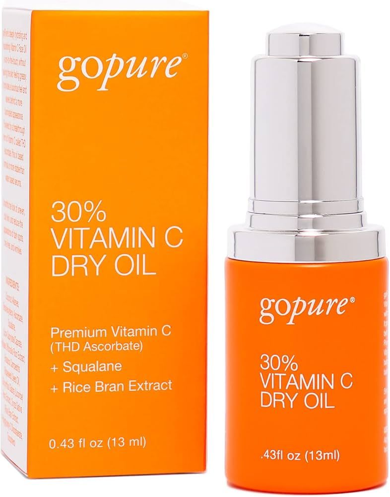 goPure 30% Vitamin C Dry Oil - Dark Spot Reducer with Anti-Aging Vitamin C Oil to Improve Fine Li... | Amazon (US)