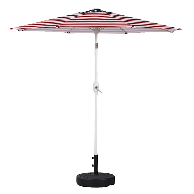 Stars & Stripes Flag Outdoor Crank & Tilt Market Umbrella, 7.5' | At Home