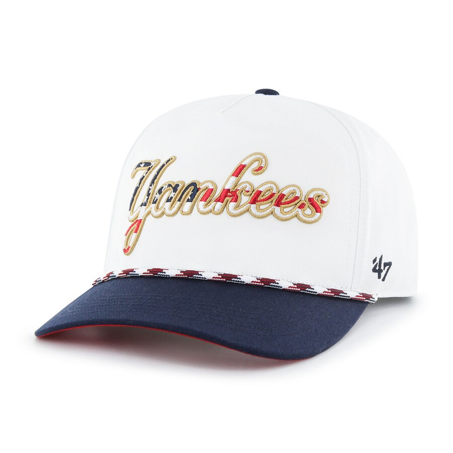 New York Yankees '47 Flag Script Hitch Snapback Hat - White | Lids