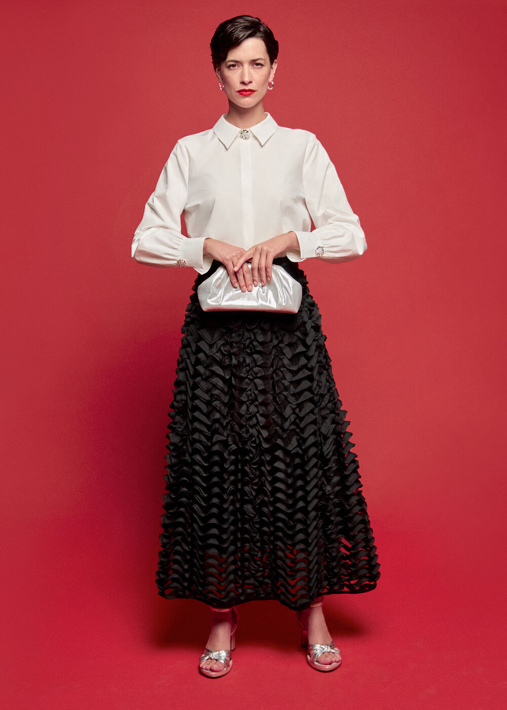Talis Textured Midi Skirt | Phase Eight UK | | Phase Eight