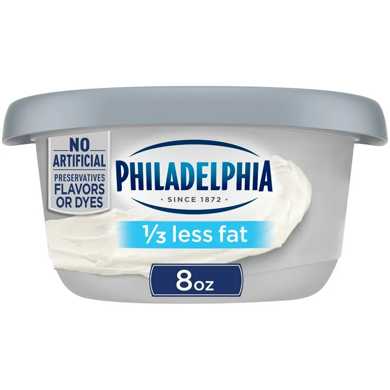 Philadelphia Reduced Fat Cream Cheese Spread with 1/3 Less Fat, 8 oz Tub | Walmart (US)