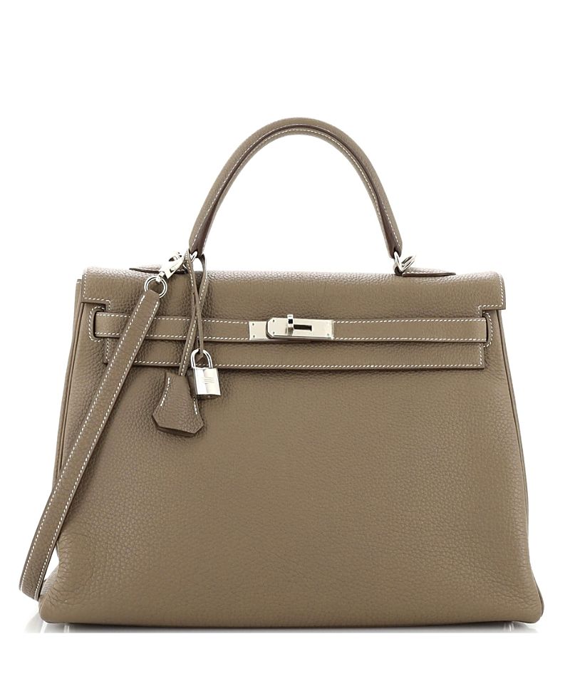 Pre-Owned Hermes Kelly 35 Handbag Grey Togo with Palladium Hardware | Bloomingdale's (US)