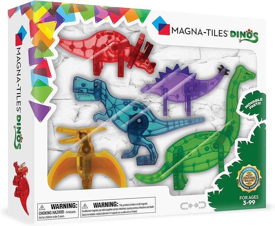 MAGNA-TILES Dinos 5-Piece Magnetic Construction Set, The ORIGINAL Magnetic Building Brand | Amazon (US)