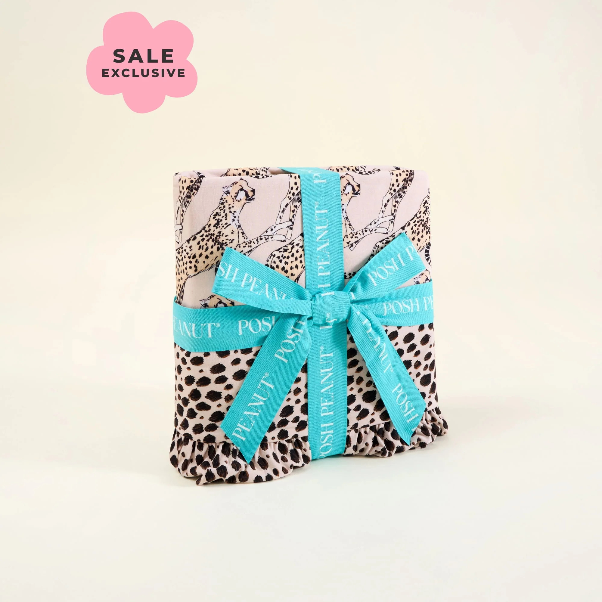 Leopard Brown Reversible Lucinda & Lucinda Dot Ruffled Luxe Patoo® Blanket | Posh Peanut® | Posh Peanut