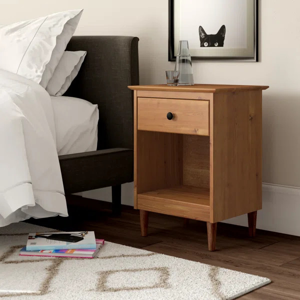 Bhuneshwar 1-Drawer Solid Wood Nightstand | Wayfair North America