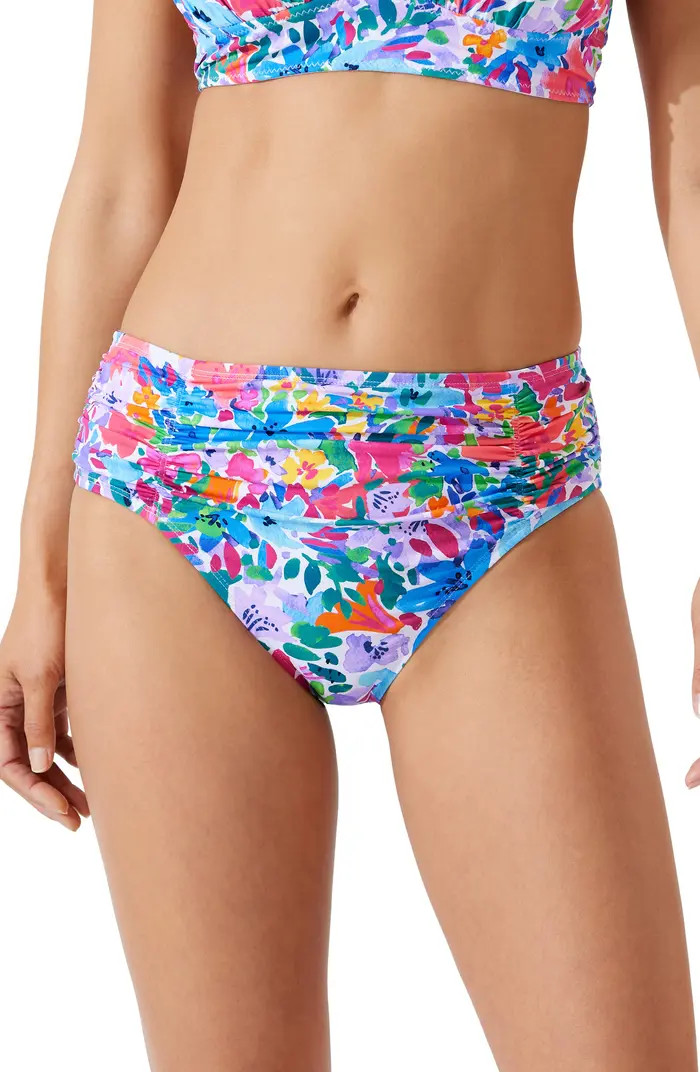 Tommy Bahama Watercolor Floral Print High Waist Bikini Bottoms | Nordstrom | Nordstrom