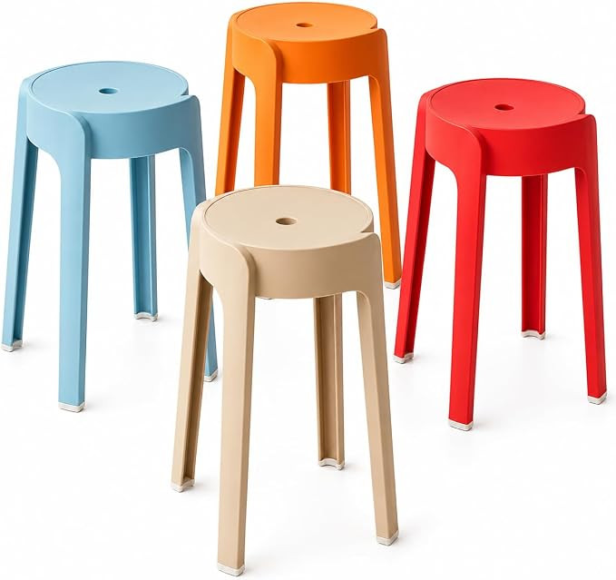 Classroom Stools for Students Set of 4, Stackable Plastic Nesting Stools | with 12.2" Round Seat,... | Amazon (US)
