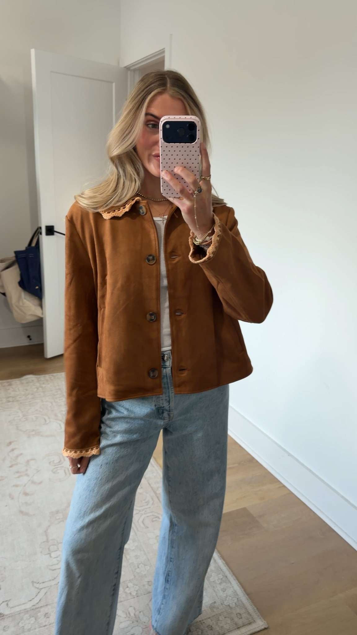 Amazon size small Qiaomai Womens Faux Suede Cropped Jacket Lace Trim Button Down Casual Coat
Trendy Faux Suede Jackets, Elegant Lace Trim Coat, Lapel Collar Button Down, Fall Streetwear Outerwear with Pockets

#LTKootd #LTKSaleAlert #LTKSeasonal