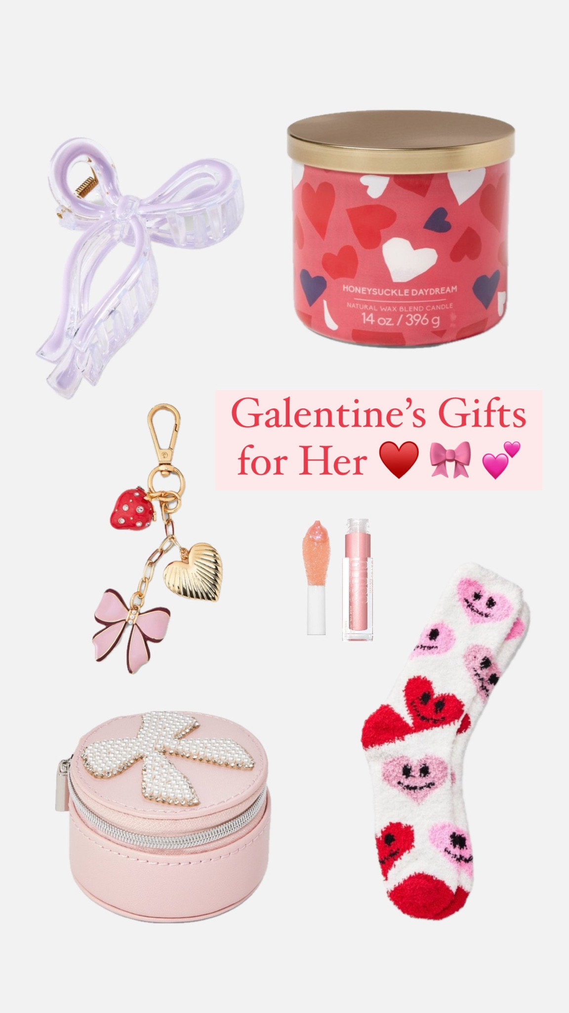 Galantine’s and Valentine’s Day gift ideas ♥️ valentines socks, cherry bag charm, heart bag charm, Valentine’s Day candle, bow jewelry organizer, bow hair claw, Valentine’s Day favors, Valentine’s Day gifts 

Valentine’s Day gifts for her, valentines days gift ideas, Valentine’s Day gift guide

#LTKGiftGuide #LTKStyleTip #LTKFindsUnder100