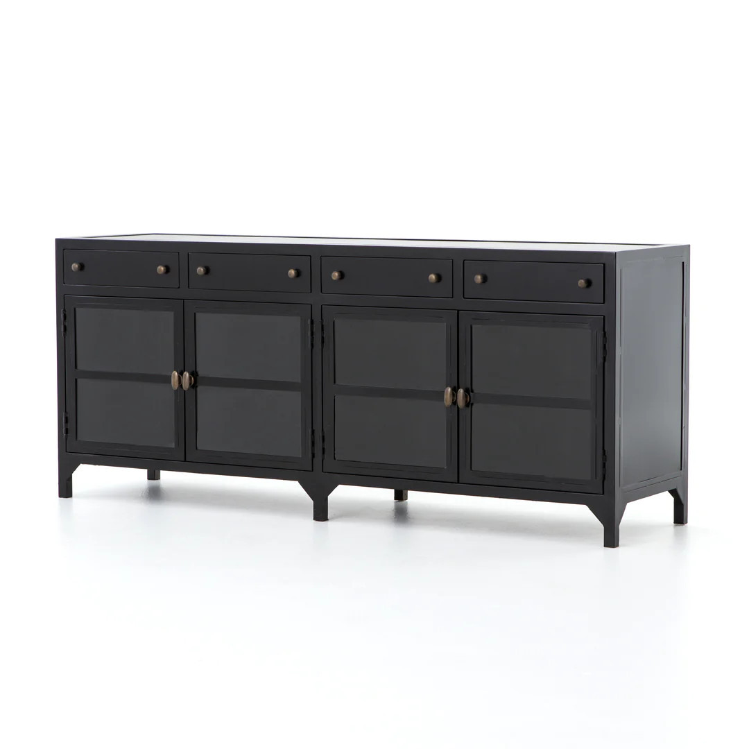 Shadow Box Media Console in Black | Burke Decor