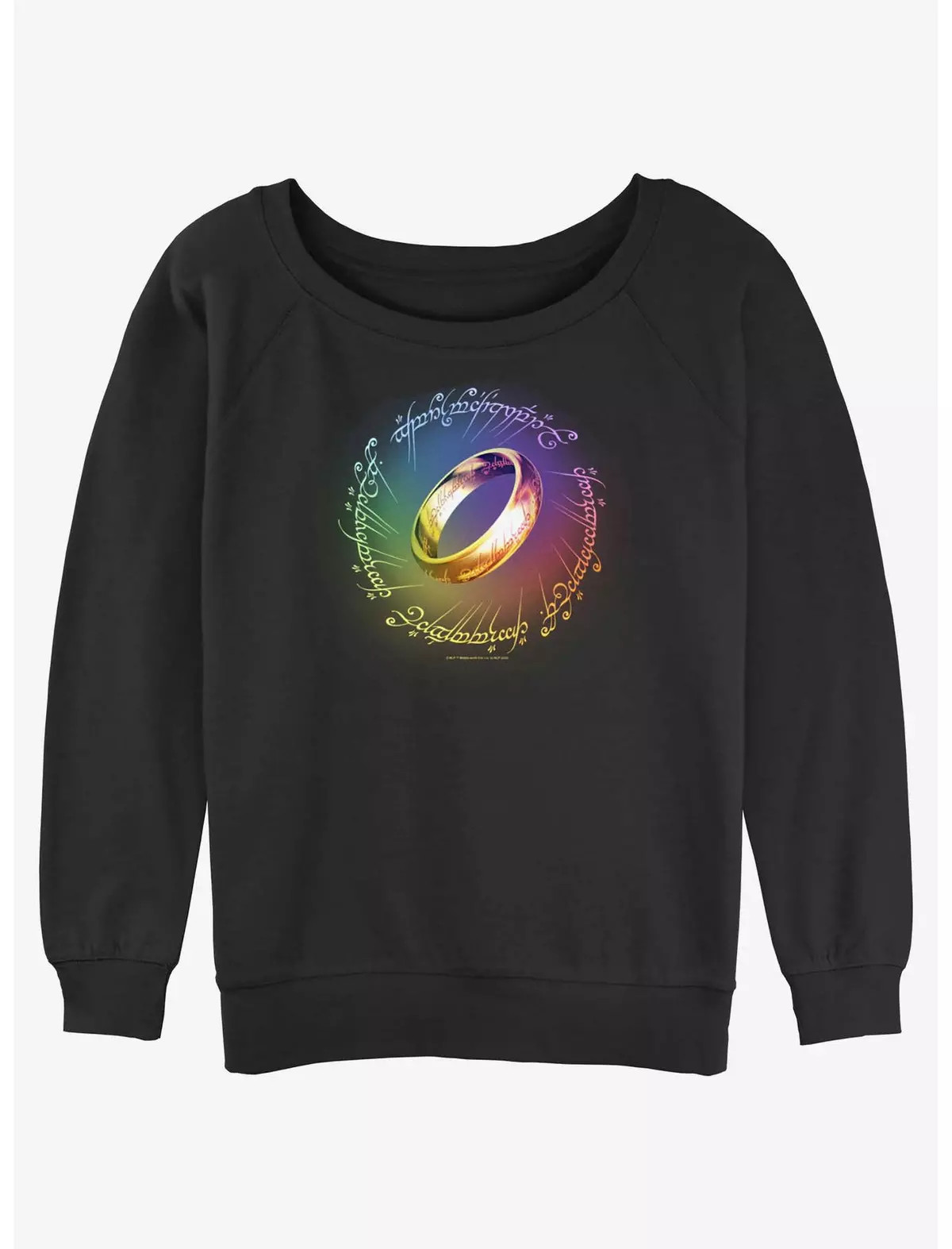 The Lord Of The Rings The One Ring Rainbow Womens Slouchy Sweatshirt | BoxLunch