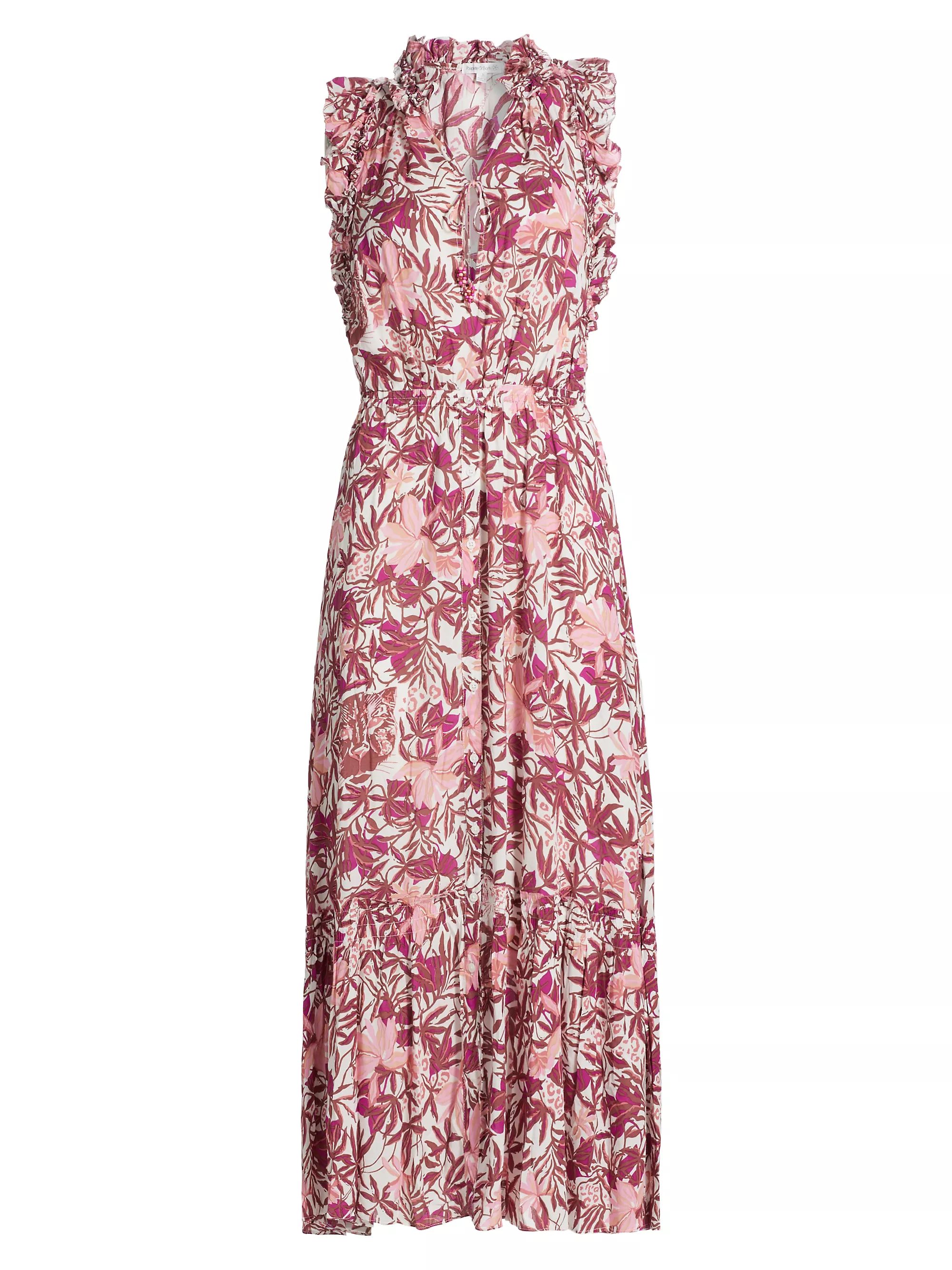 Belene Leafy Ruffle Maxi Dress | Saks Fifth Avenue