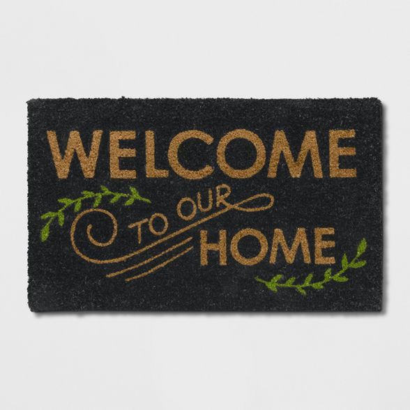 1'6"X2'6"/18"X30" Welcome to our Home Doormat Black - Threshold™ | Target