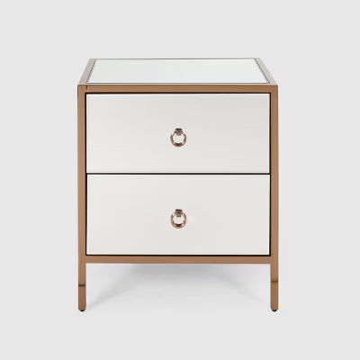 Ardith Glam 2 Drawer Cabinet Mirrored - Christopher Knight Home | Target