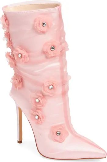 AZALEA WANG Acacia Crystal Bloom Stiletto Bootie (Women) | Nordstrom | Nordstrom