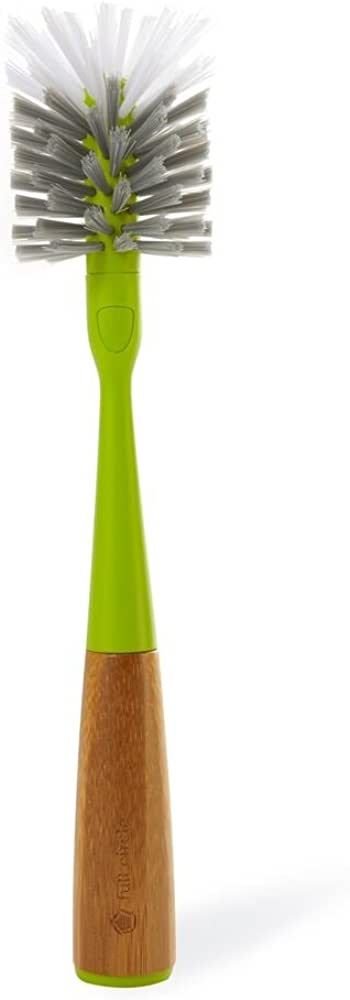 Full Circle Clean Reach Bottle Brush with Replaceable Bristle Brush Head, Bamboo Handle, Green | Amazon (US)
