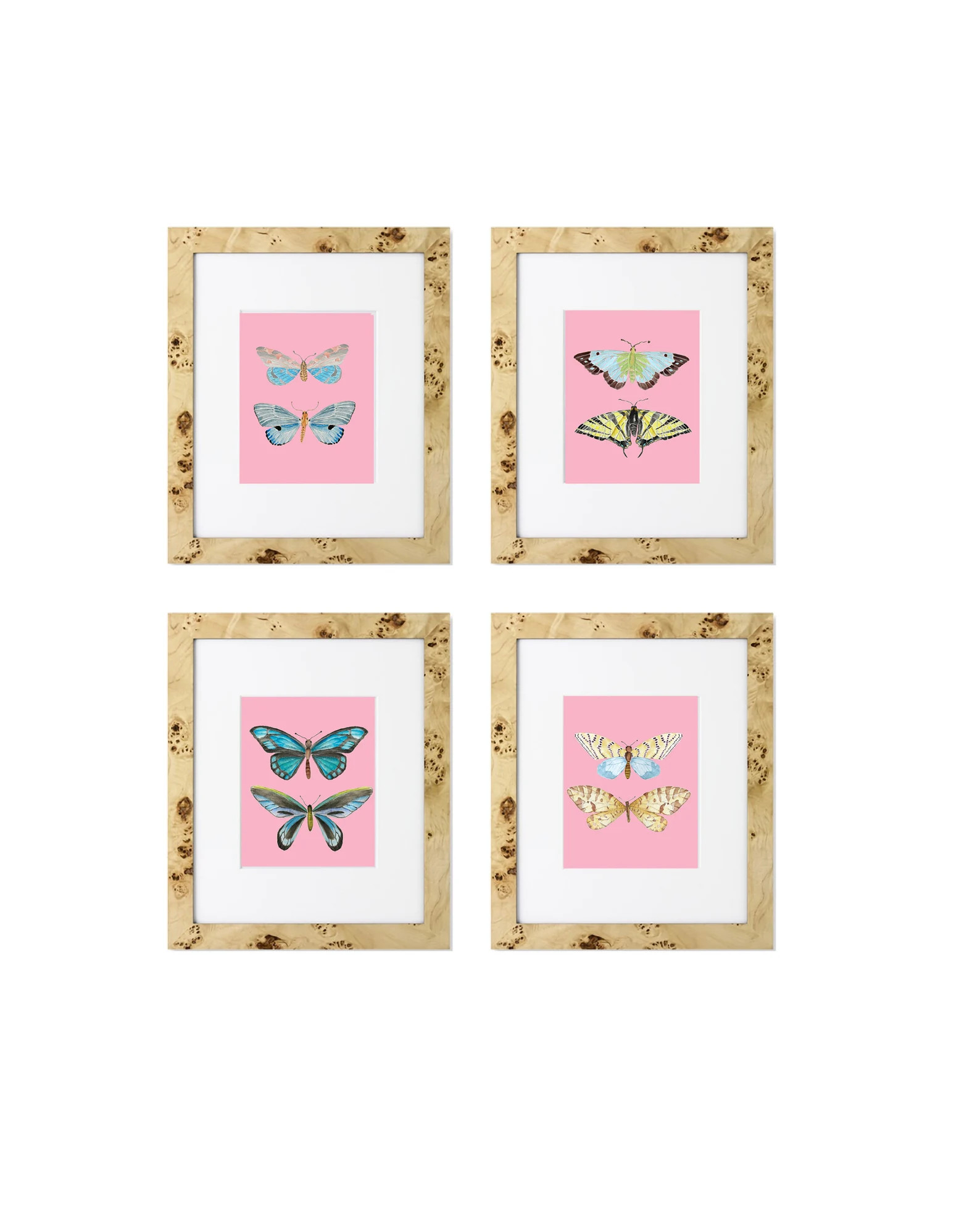 Set of Four Butterfly Pair Prints | Watercolor Butterflies | Preppy Wall Decor | Preppy Dorm Deco... | Etsy (US)