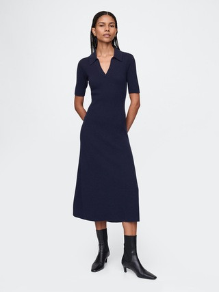 CashSoft Rib Maxi Polo Sweater Dress | Gap (US)