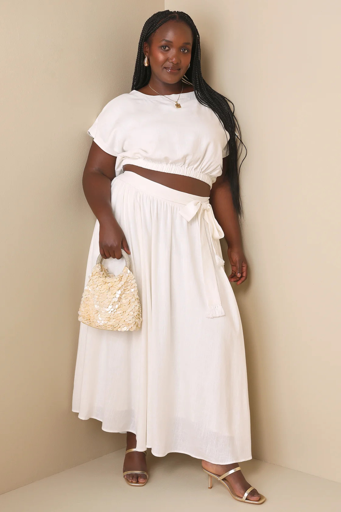 Brings You Back Ivory Two-Piece Midi Dress | Lulus