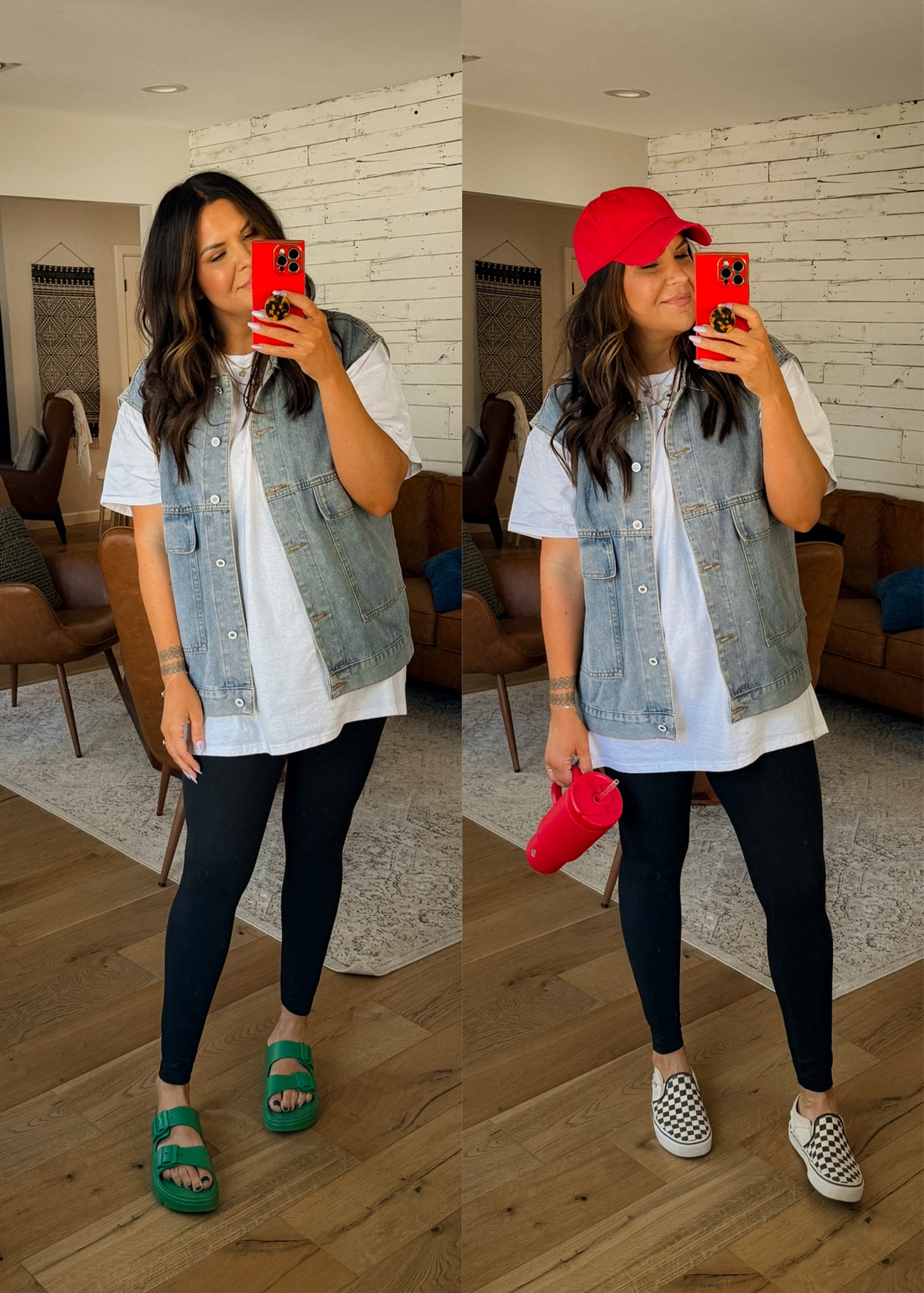 Casual to baseball
White tee: XXL
Denim Vest: XL
Leggings: large
Green sandals: TTS
VANS: TTS


#LTKmidsize #LTKfindsunder50 #LTKsalealert