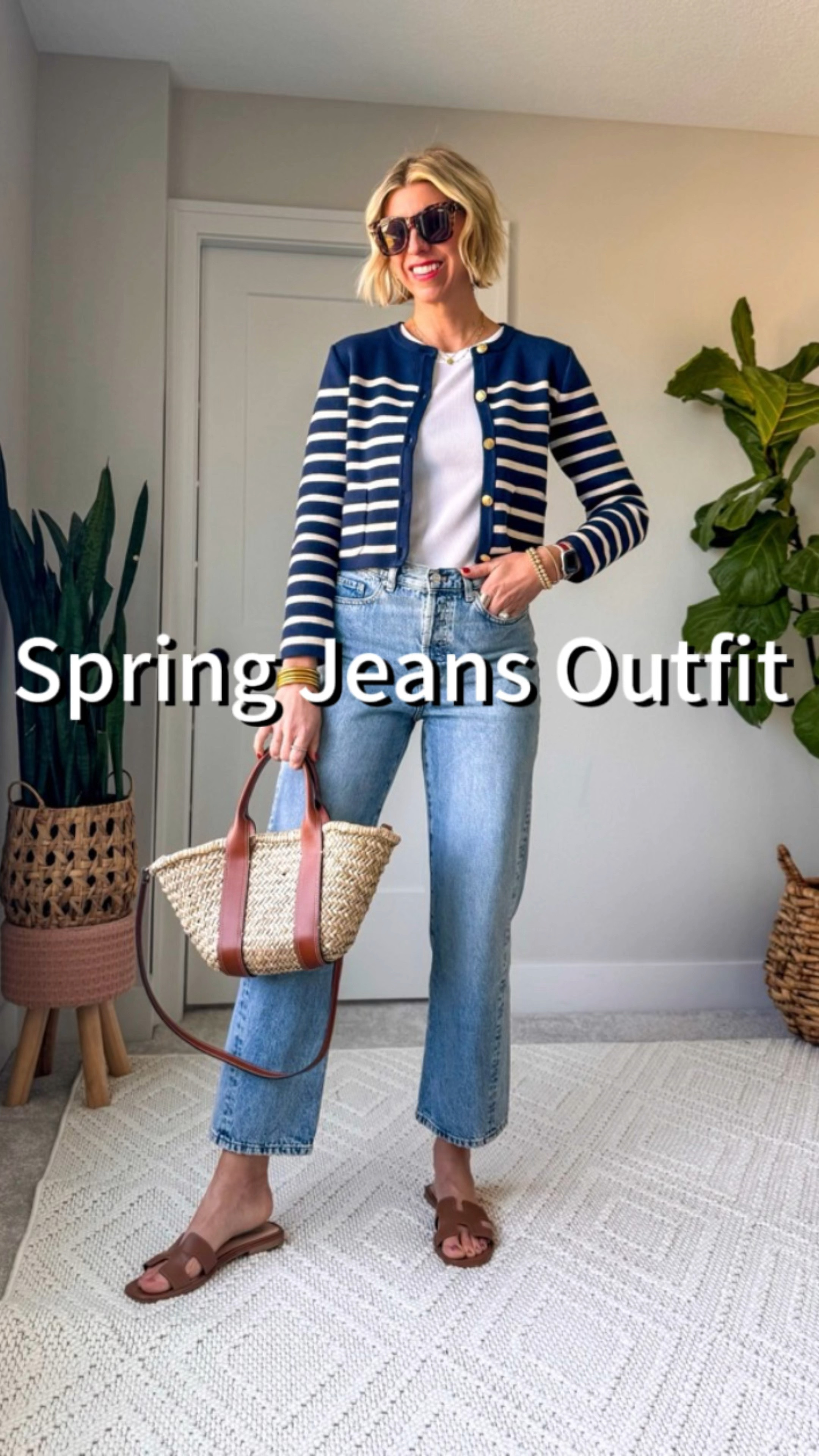 This effortless spring uniform is a great way to step up your basics this spring! The straight leg jeans are figure flattering with the high-rise, and perfectly cropped length to highlight some sandals or sneakers. 

I’m wearing my tts small in the cardigan + size 6 in the jeans 

#LTKfindsunder100 #LTKover40 #LTKVideo