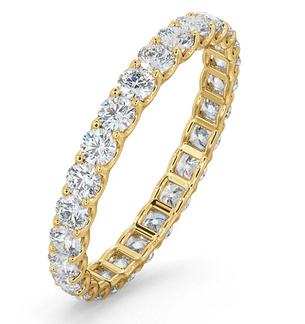 Chloe Lab Diamond Eternity Ring 18K Gold Claw Set 1.00ct G/Vs | The Diamond Store