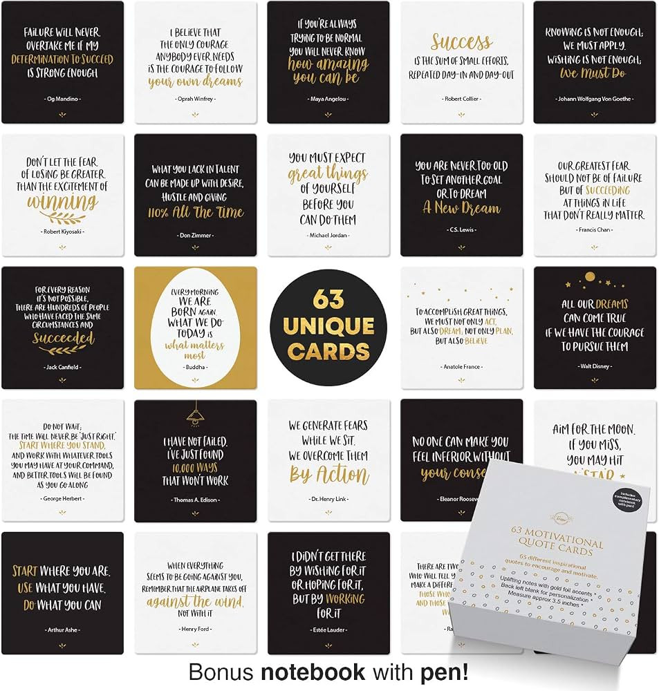 Dessie Motivational Cards - 63 Unique Encouragement Cards Deck with Inspirational Quotes. Bonus I... | Amazon (US)