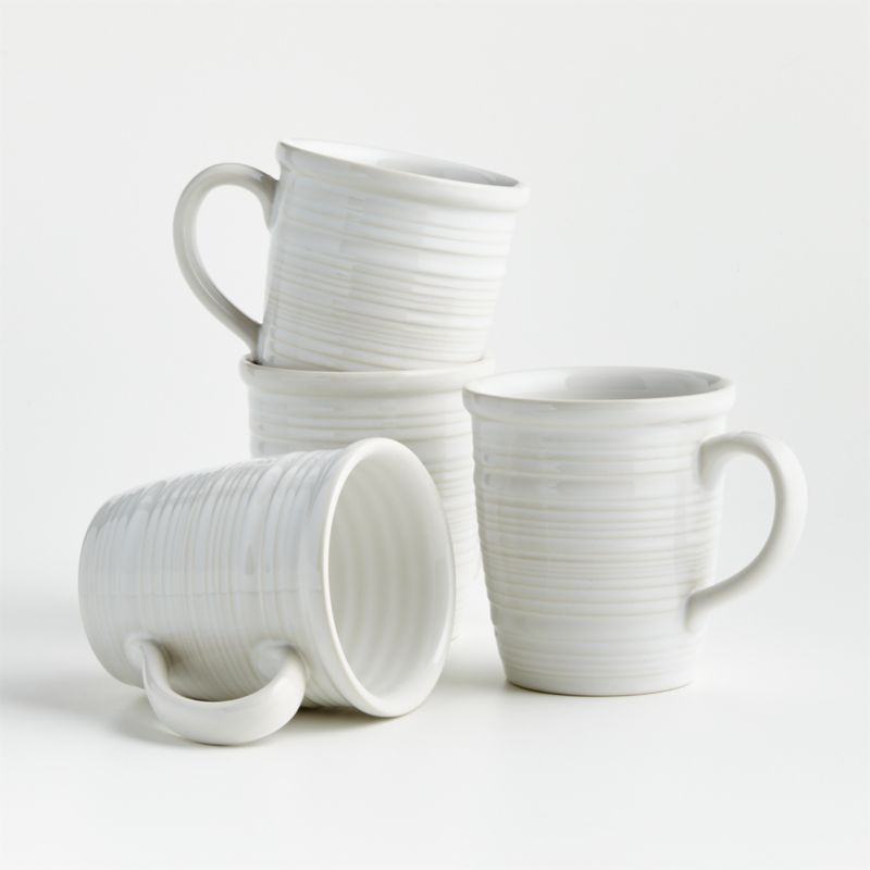 Farmhouse White Mugs, Set of 4 + Reviews | Crate & Barrel | Crate & Barrel