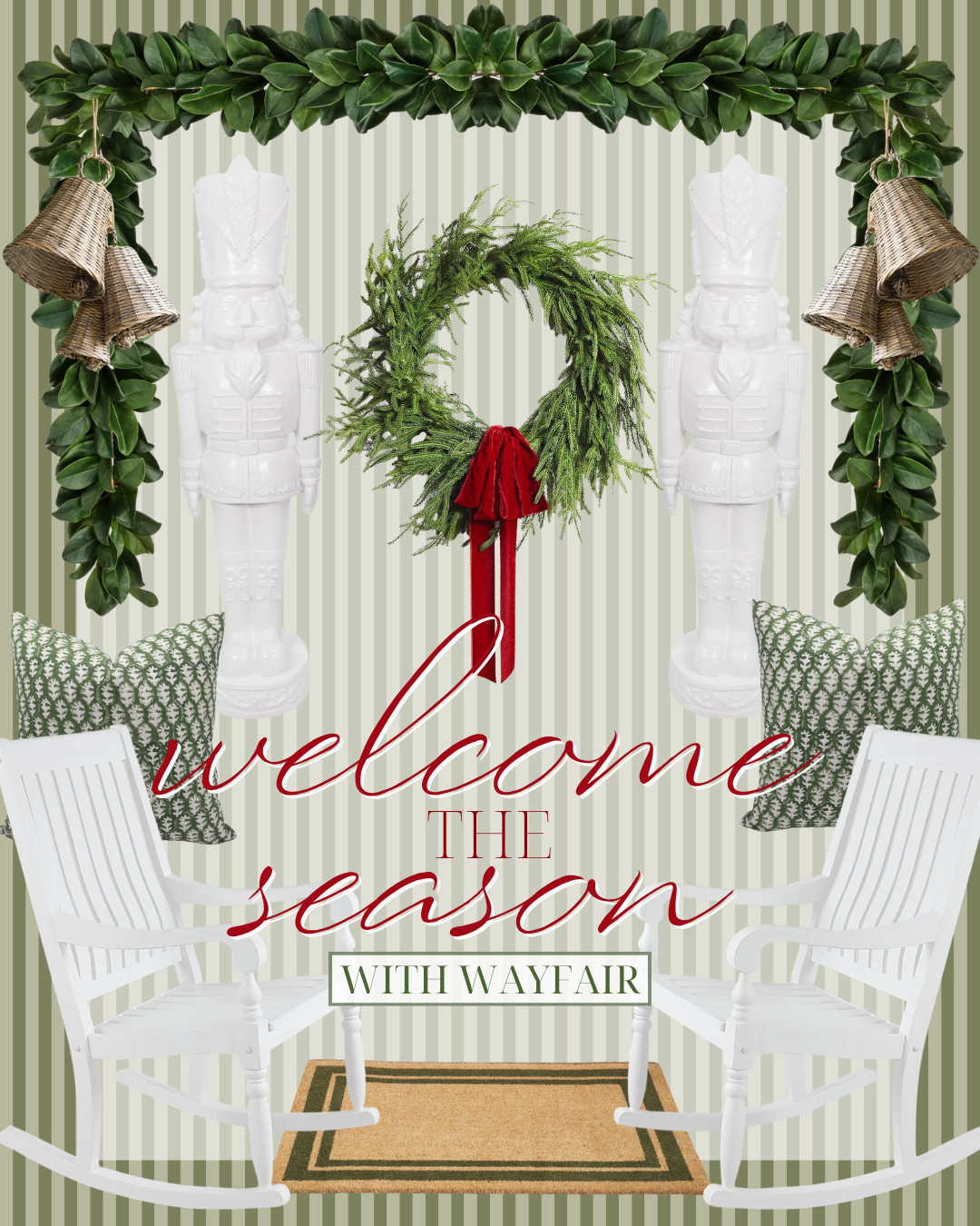 Welcome the season with timeless front-porch style – festive wreaths, magnolia garlands, and holiday porch décor that bring classic curb appeal.
 @wayfair #AD #WayfairPartner #Wayfair 

 #LTKSeasonal #LTKHome #LTKFindsUnder100
