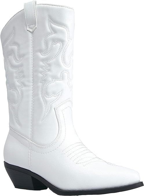 J. Adams Lasso Knee High - Western Cowboy Embroidered Pointed Toe Pull On Boot | Amazon (US)