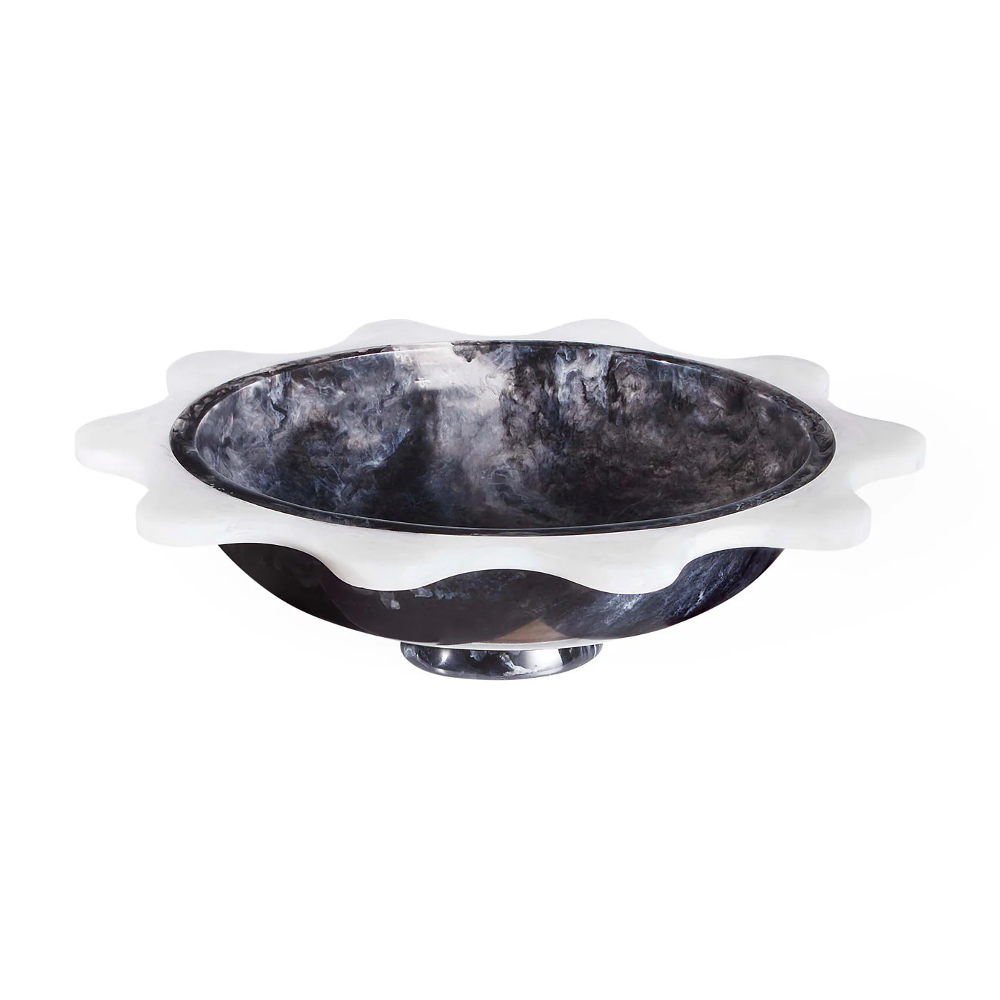 Como Black & White Ripple Bowl in Acrylic | Jonathan Adler | Jonathan Adler US