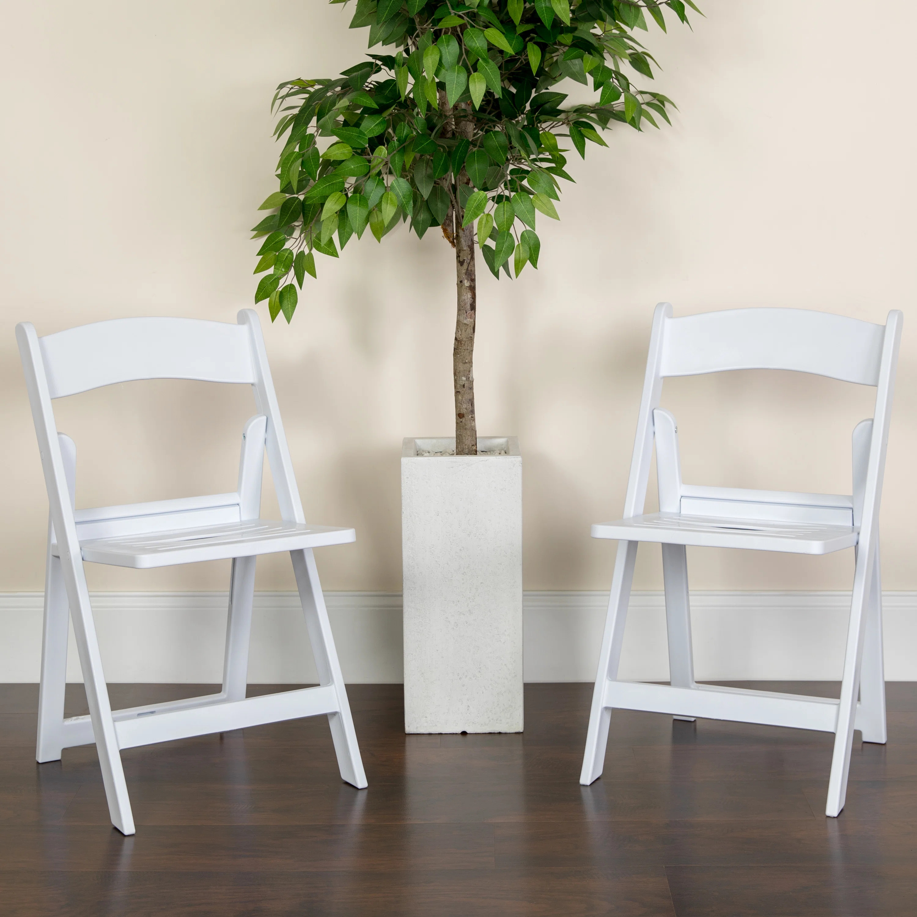 Thornfeldt 800 lb. Capacity Resin Folding Chair with Slatted Seat (Set of 2) | Wayfair North America